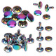 Rainbow Double Cap Brass Rivets (Pack of 10)